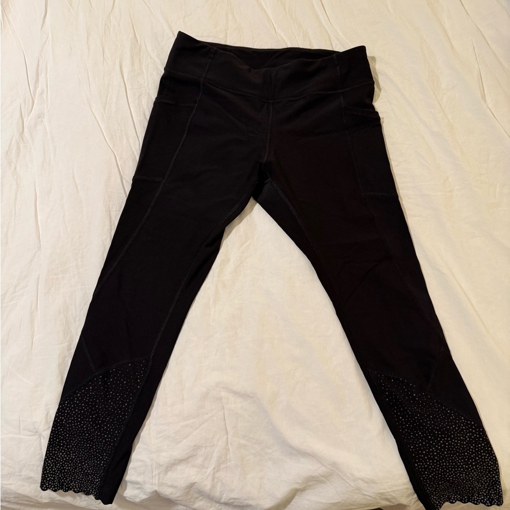lululemon athletica Black Leggings with White Dots